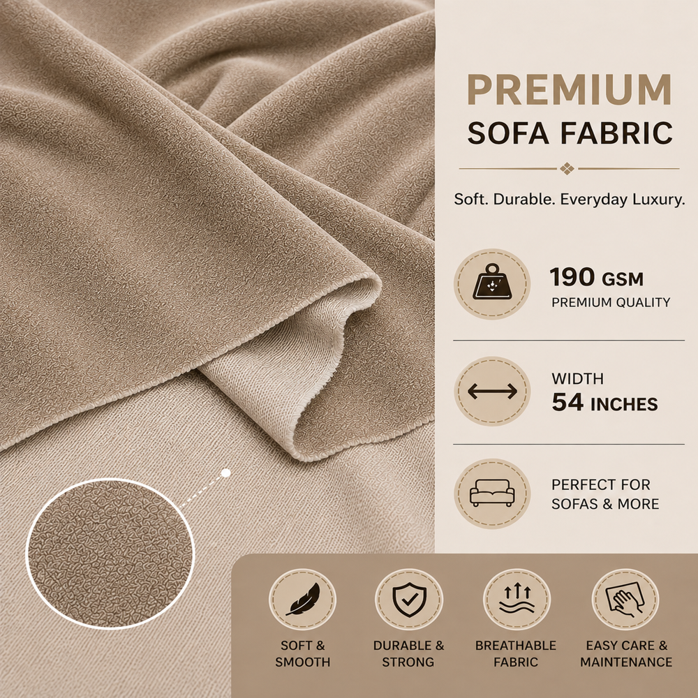 Mosha Beige Velvet Sofa Fabric