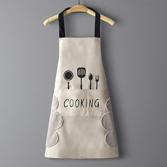 Printed Cooking Apron Stylish Kitchen Apron With Front Utility Pocket - Height: 68  Centimeter (cm)