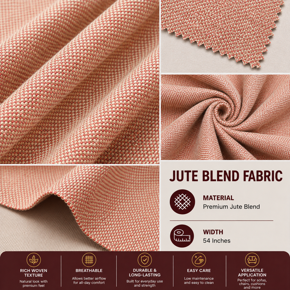 Peach Jute Sofa Fabric