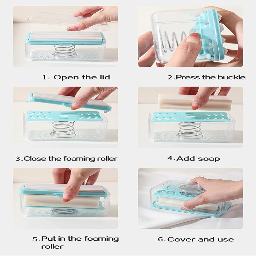 SOAP SAVER ROLLER DISPENSER Spring Foaming Soap Bar Holder/Container/Dish/Case/Container