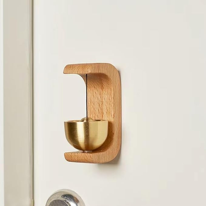 Wooden Doorbell Wooden Door Chime With Brass Bell Magnetic Door Bell