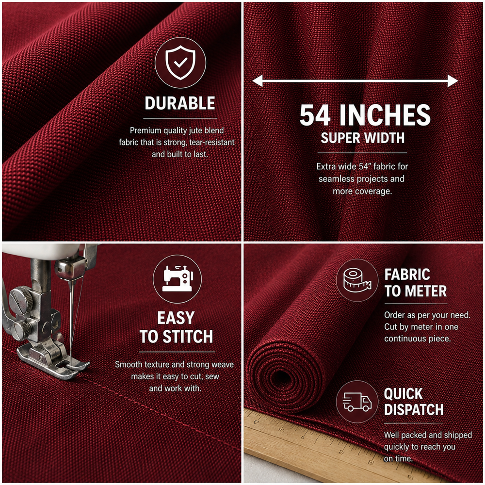 Plain Jute Blend Sofa Fabric