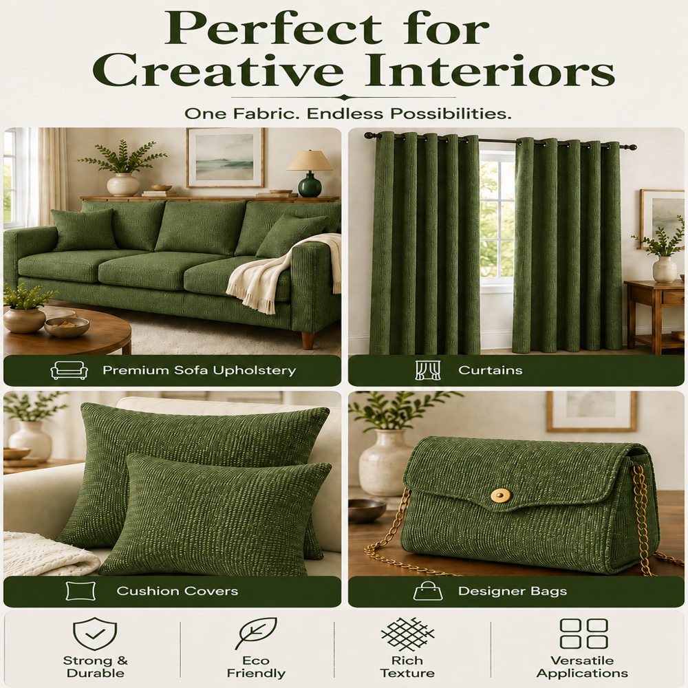 Green Jute Sofa Fabric