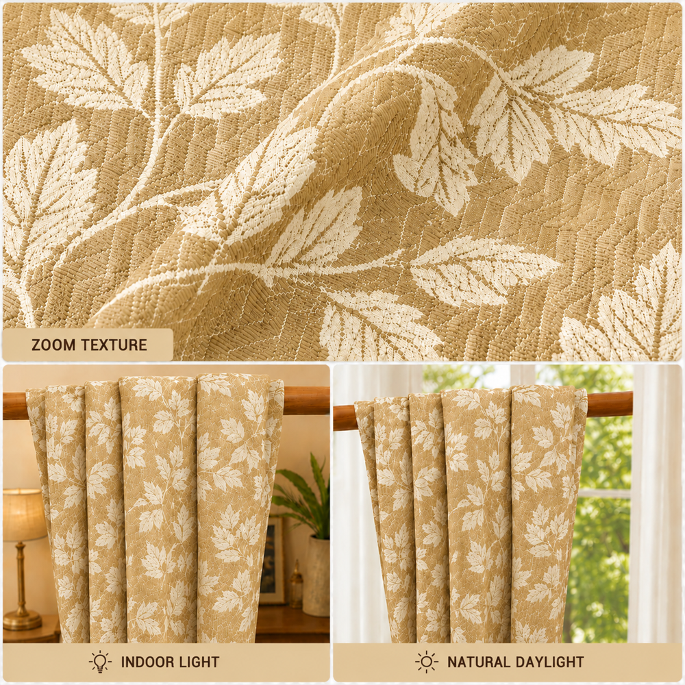 Jacquard Beige Polyester Fabric