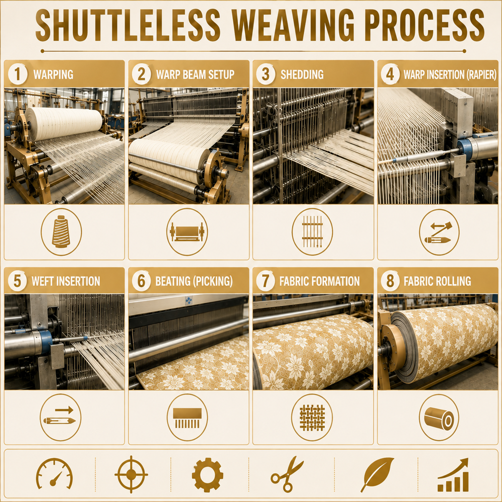 Jacquard Beige Polyester Fabric