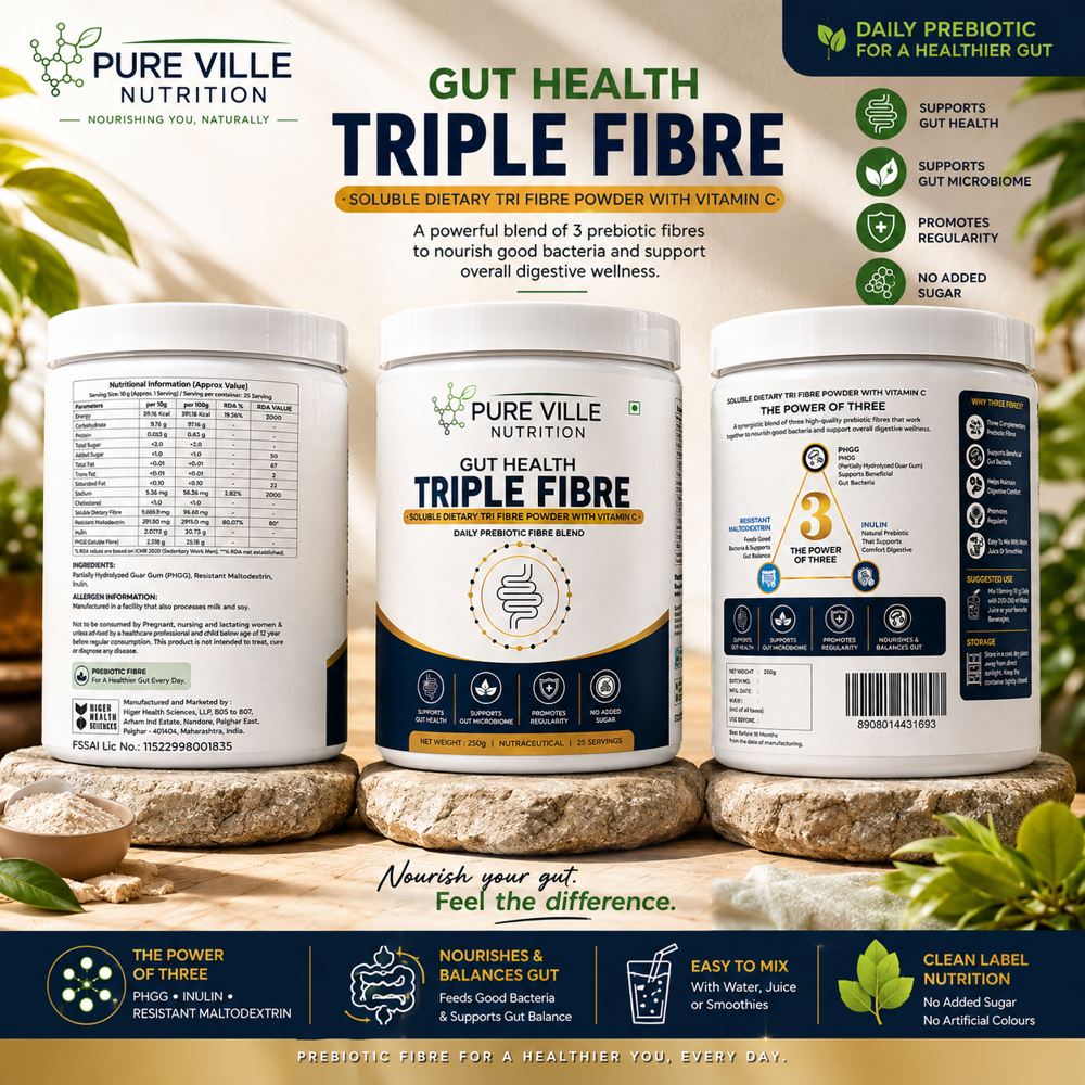 Pure Ville Nutrition Gut Health Triple Fibre