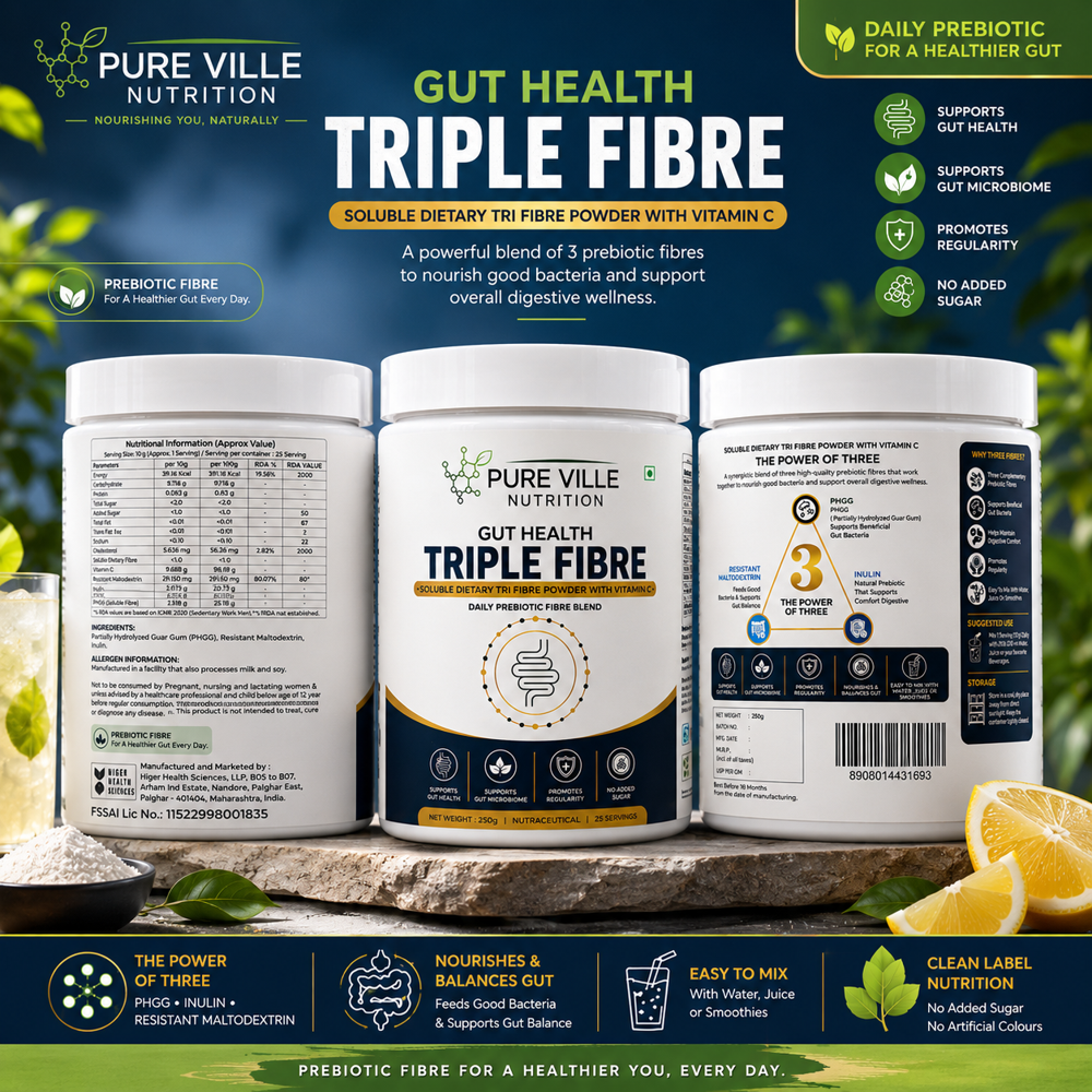 Pure Ville Nutrition Gut Health Triple Fibre