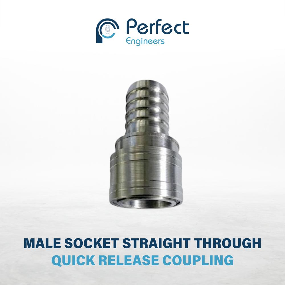 Male Socket Straight Through Quick Release Coupling