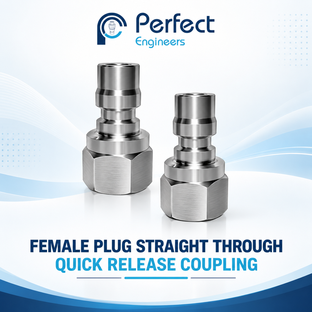 Female Plug Straight Through Quick Release Coupling