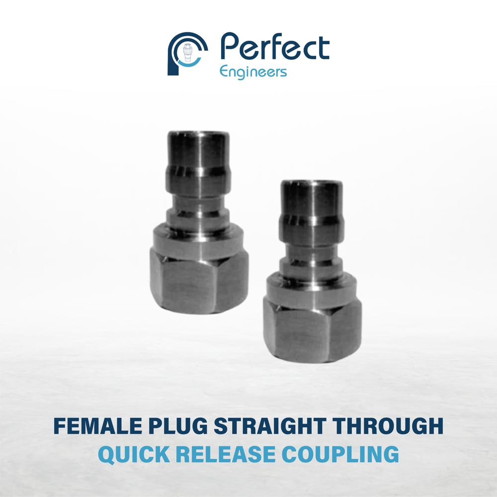 Female Plug Straight Through Quick Release Coupling