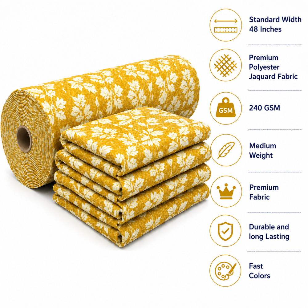 Jacquard Gold Polyester Fabric