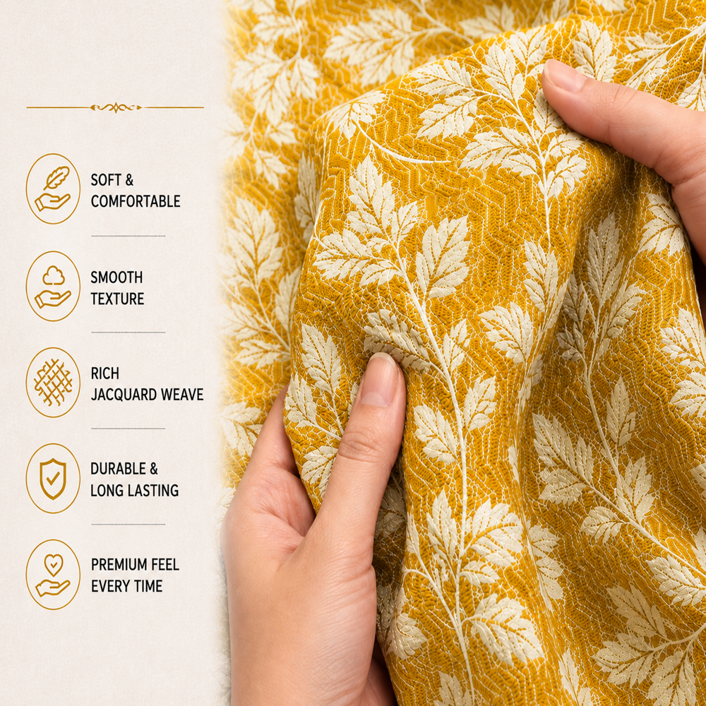 Jacquard Gold Polyester Fabric