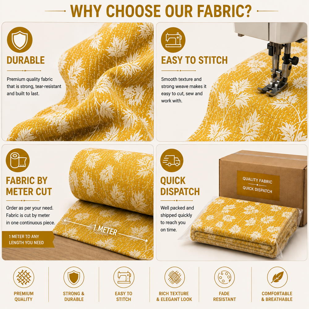 Jacquard Gold Polyester Fabric