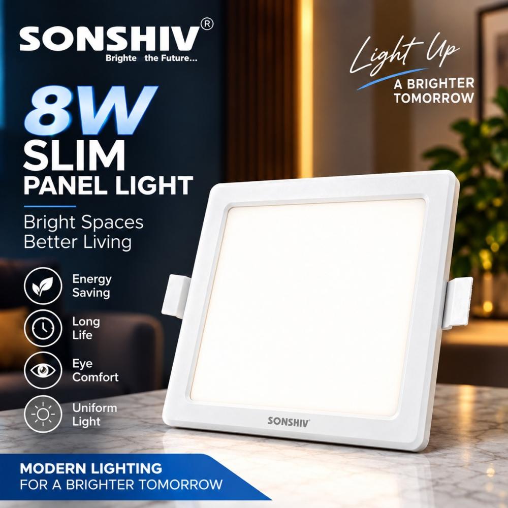 8w Square Slim Panel Light