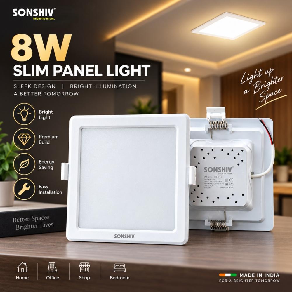 8w Square Slim Panel Light