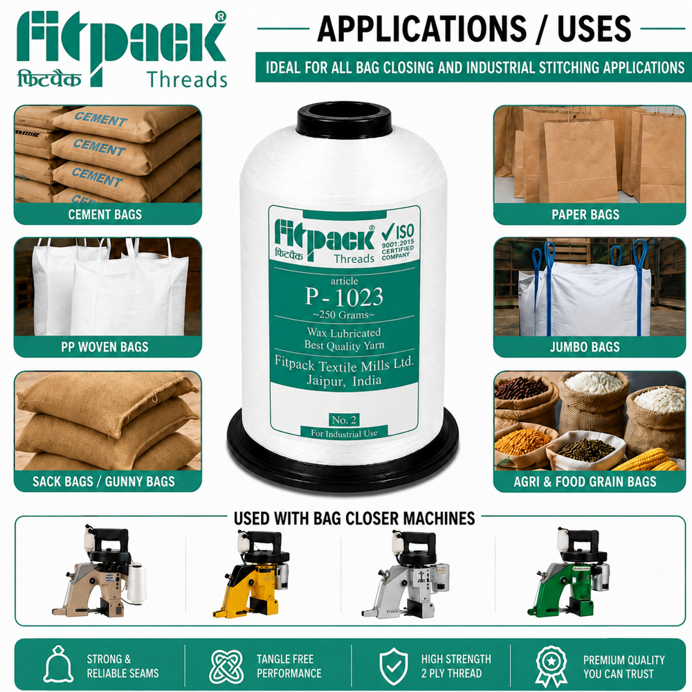 Fitpack P-1023 High Tenacity Industrial Bag Closing Thread Cone (250 Grams)