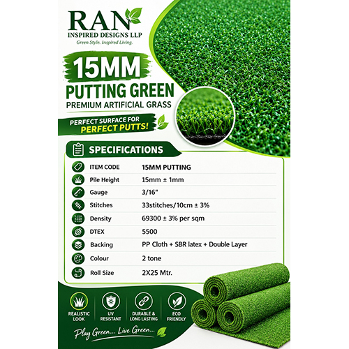 15mm Putting Green Premium Artificial Grass