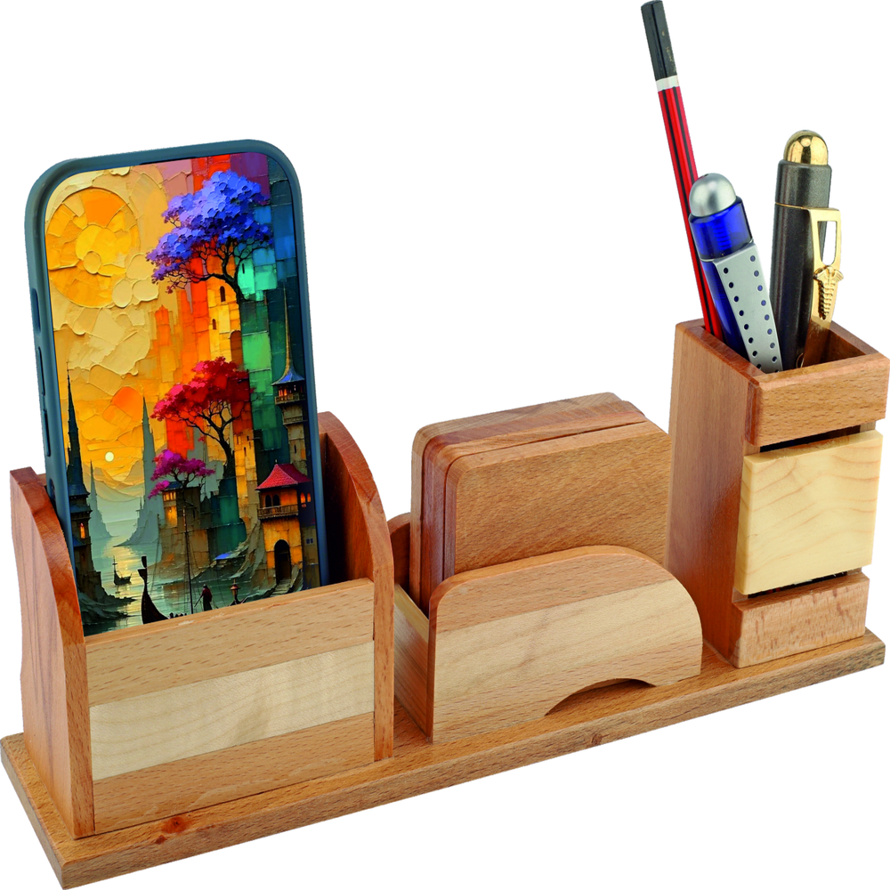 Antique Wooden Pen Stand 5156 - Application: Corporate Gifts