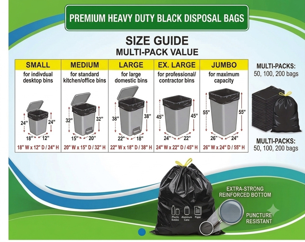 Black Disposable Garbage Bag