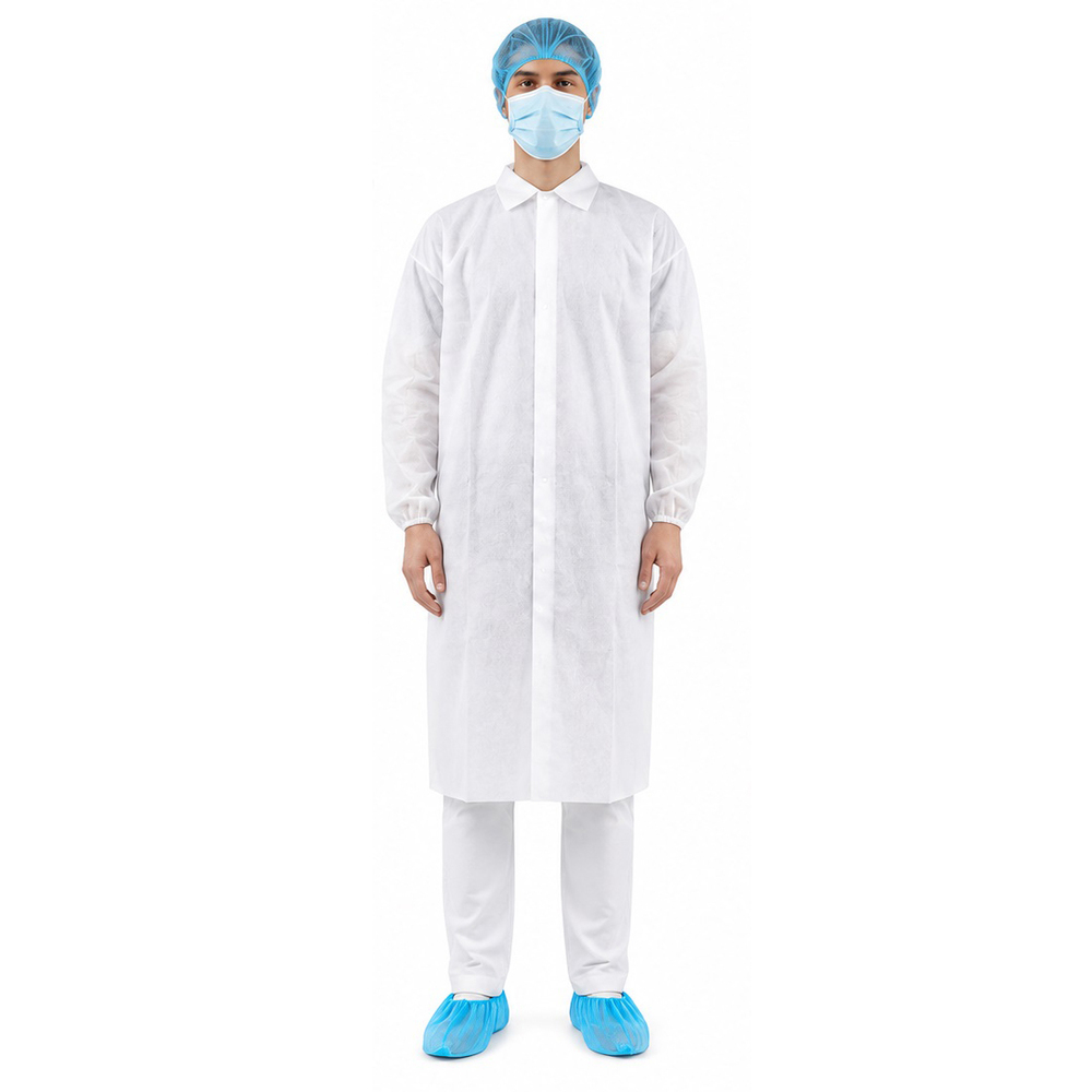 50GSM White Disposable Lab Coat