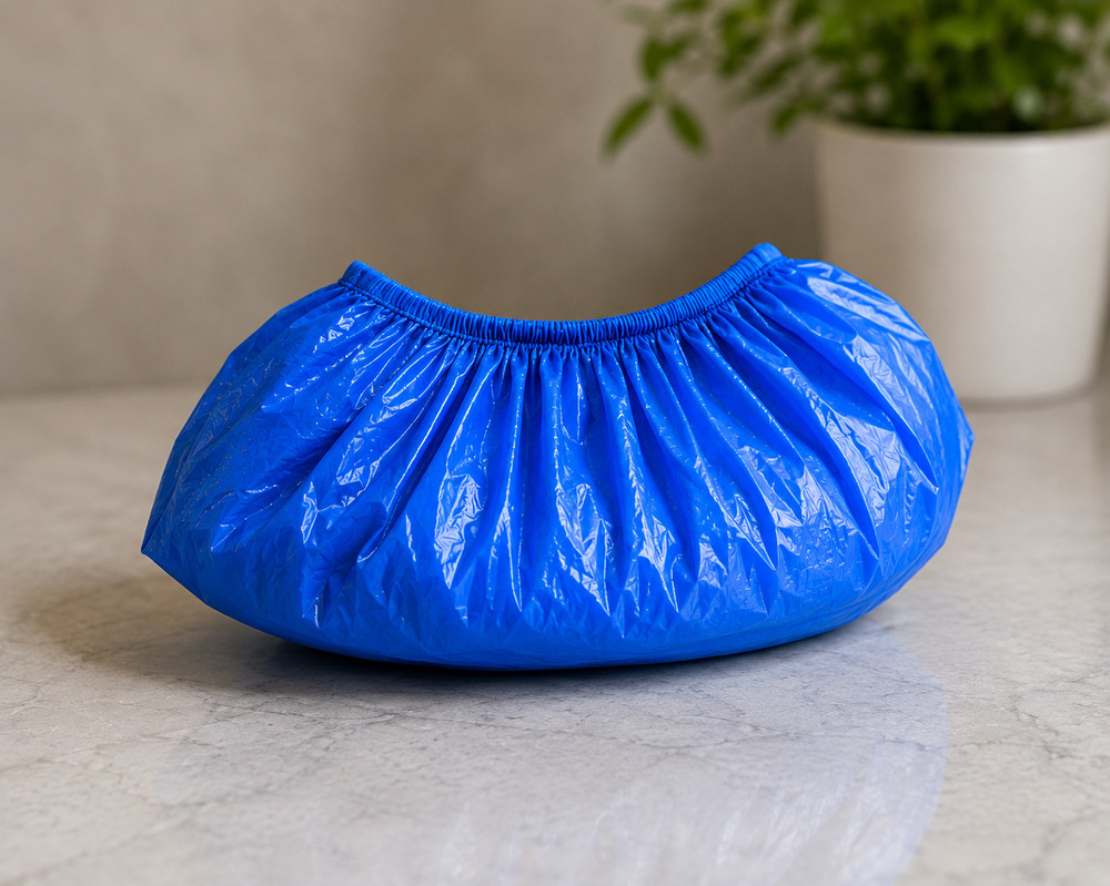 Blue Polyethylene Shoe Cover