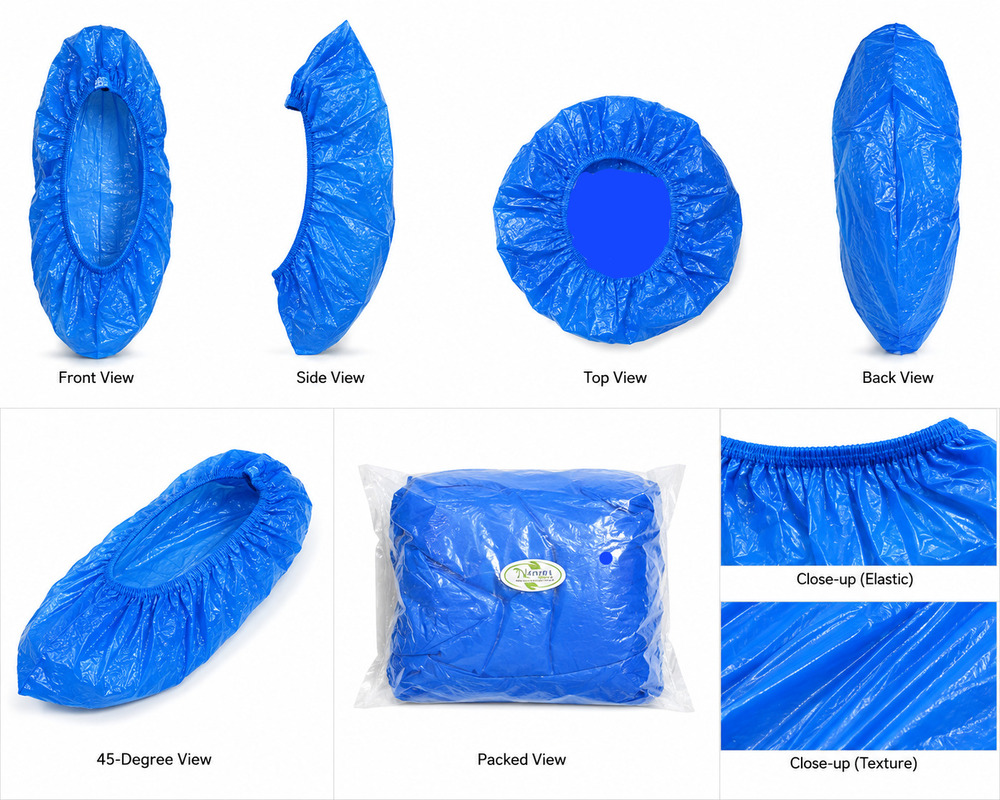 Blue Polyethylene Shoe Cover
