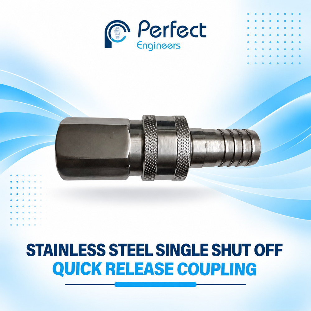 Stainless Steel Single Shut off Quick Release Coupling