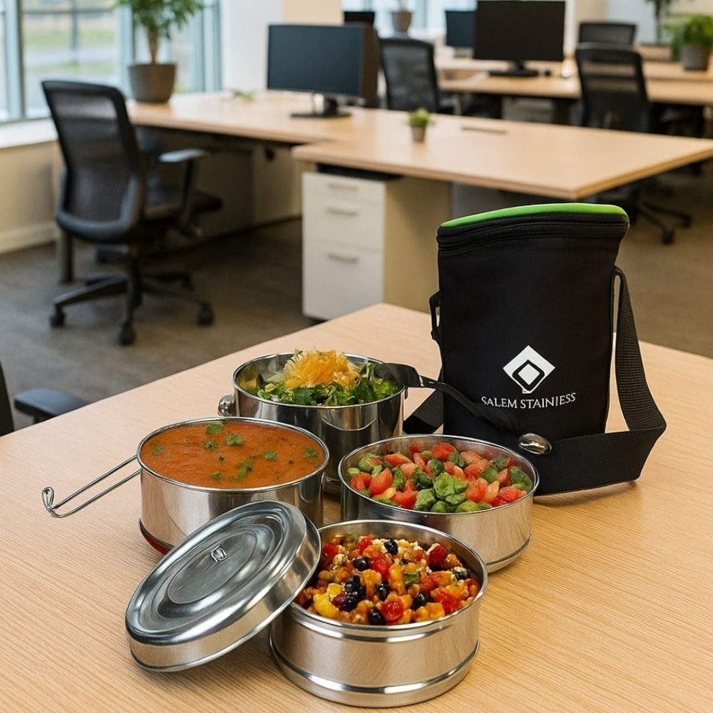 Stainless Steel Round Lunch Box - Capacity: 1200 Milliliter (Ml)