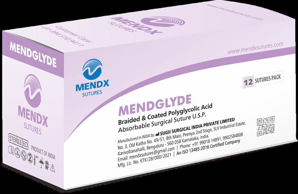 MENDGLYDE-Braided & Coated Polyglycolic Acid Sutures