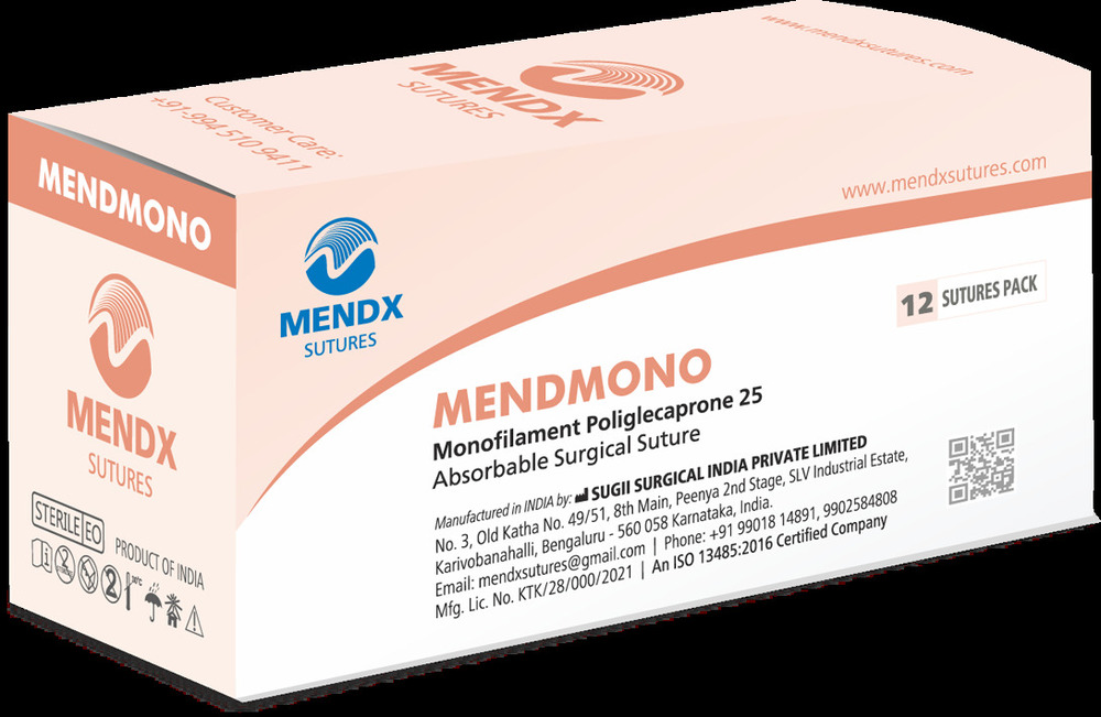 MENDMONO-Monofilament Polyglecaprone 25 Sutures