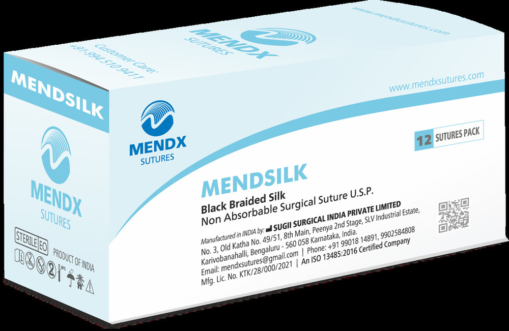 MENDSILK-Black Braided Silk Sutures