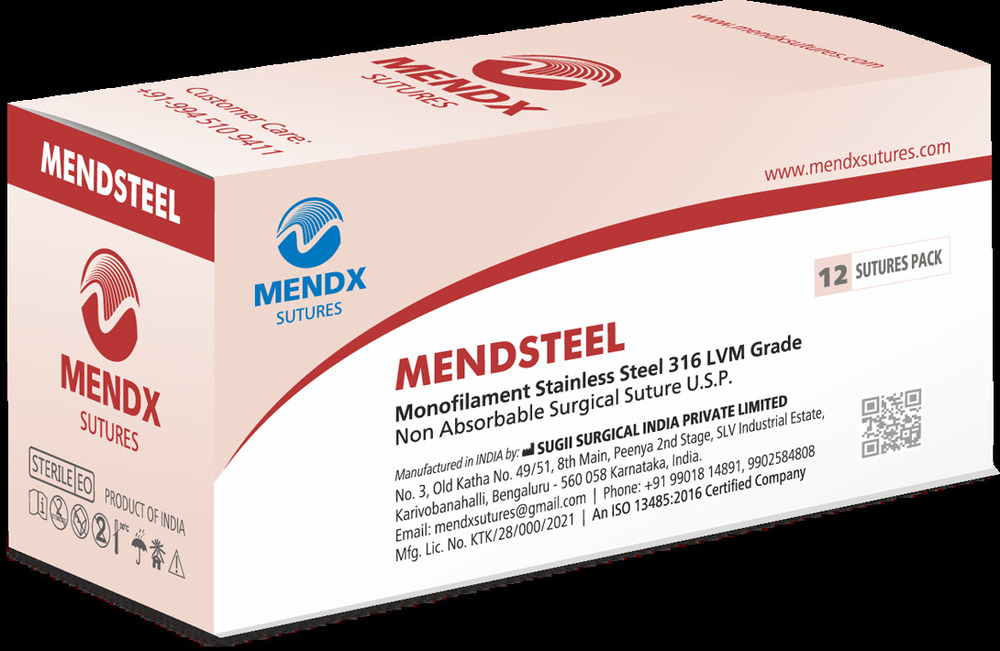 MENDSTEEL-Monofilament Stainless Steel Sutures