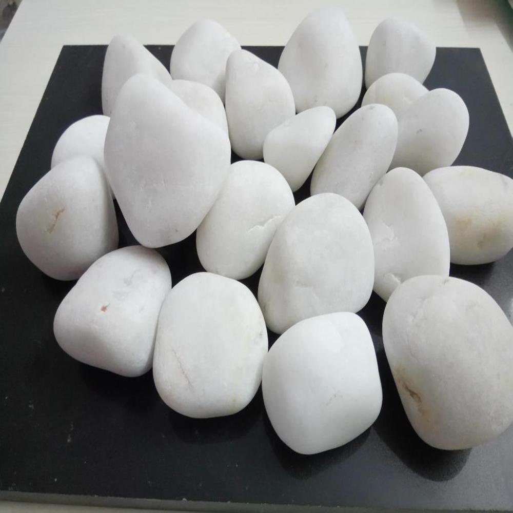 Tumbled Natural White Pebbles for Garden Landscaping and Fish Pond Decor Stones