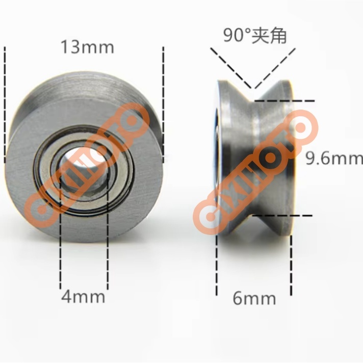V623ZZ V624ZZ V625ZZ U623ZZ U624ZZ V U groove Guide Wheel Pulley Track Roller Bearing