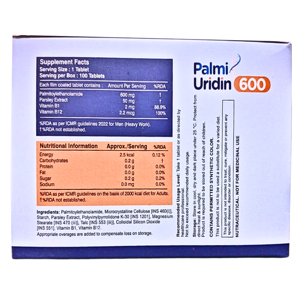 Palmitoylethanolamide,Parsley Extract & Multivitamin Tablets