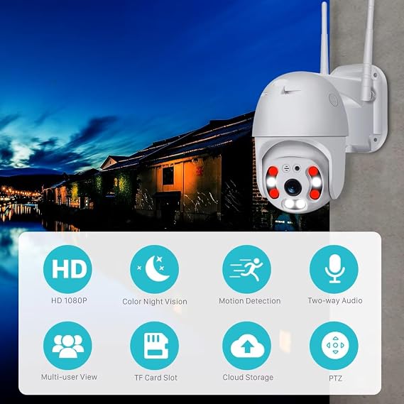 5MP WiFi Outdoor PTZ Security Smart Camera