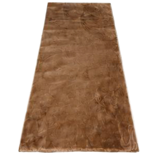 Caramel Beige Solid Fur Rug