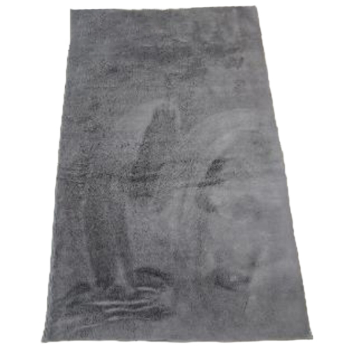 Charcoal Grey Solid Fur Rug