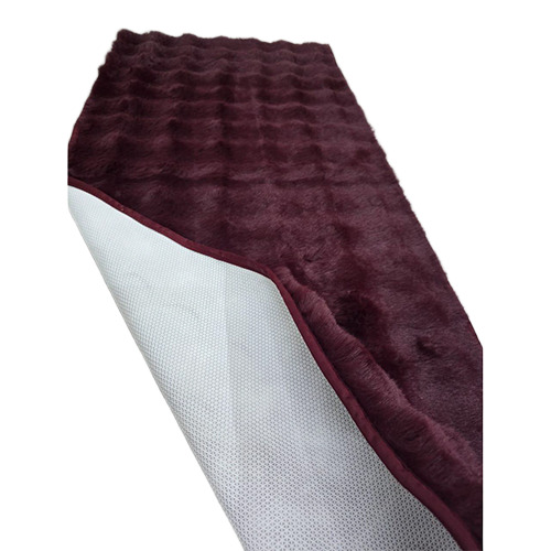 22x55 Inch Maroon Color Bubble Fur Runner