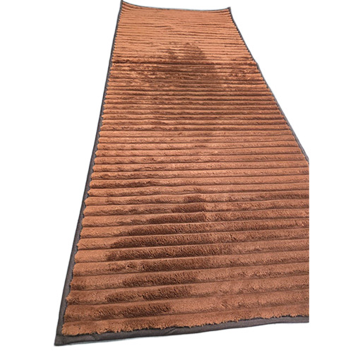 Brown Color Solid Stripe Fur Runner