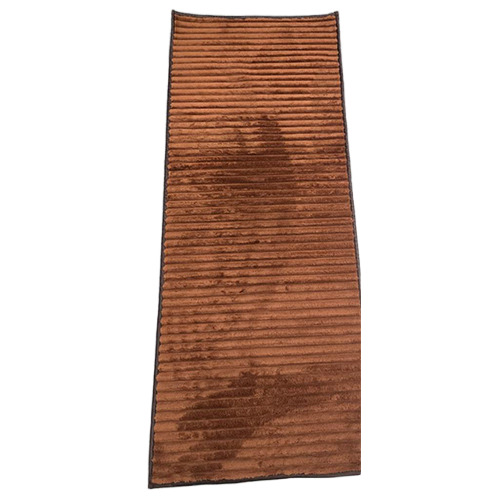 Brown Color Solid Stripe Fur Runner