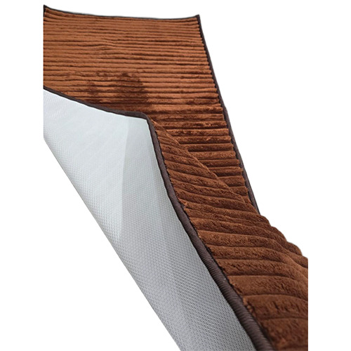 Brown Color Solid Stripe Fur Runner
