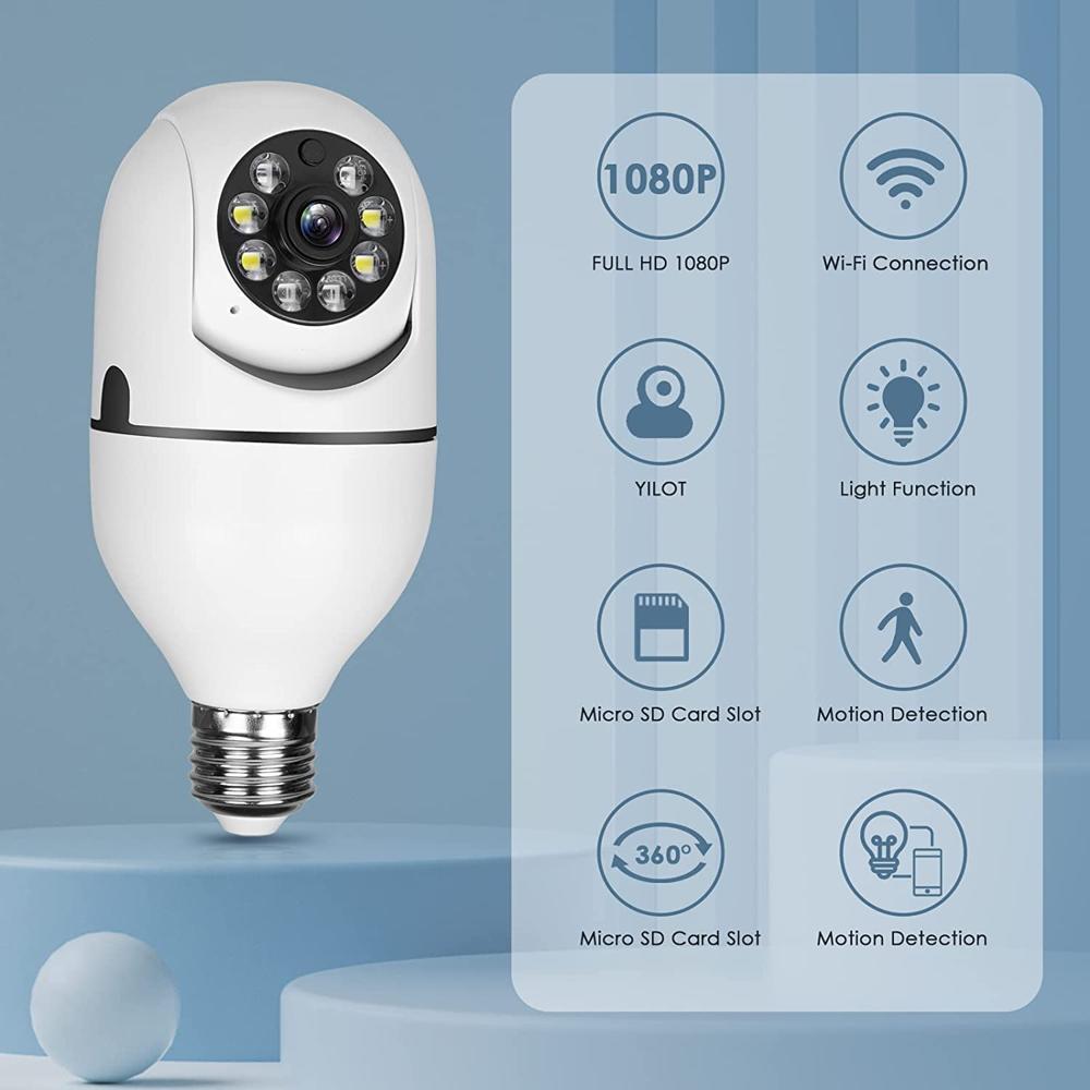 Wireless Surveillance Bulb Security IP Camera 1080P