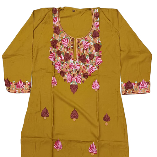 Polyester Embroidery Dress For Ladies