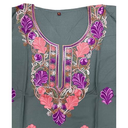 Grey Cotton Dress For Ladies