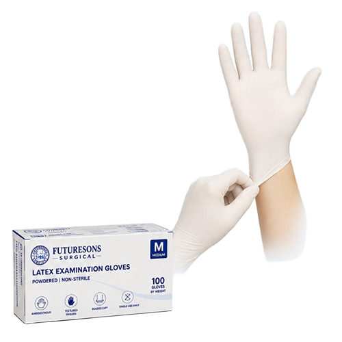 Latex Examination Gloves - Color: Milky White
