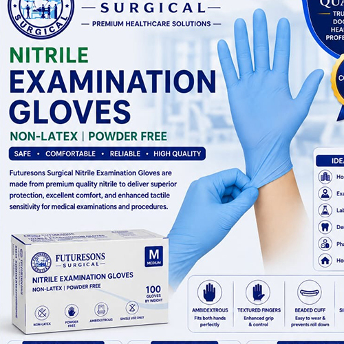 Nitrile Examination Gloves - Color: Blue