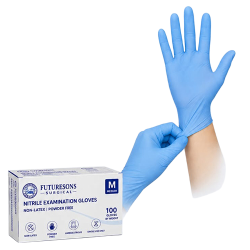 Nitrile Examination Gloves - Color: Blue