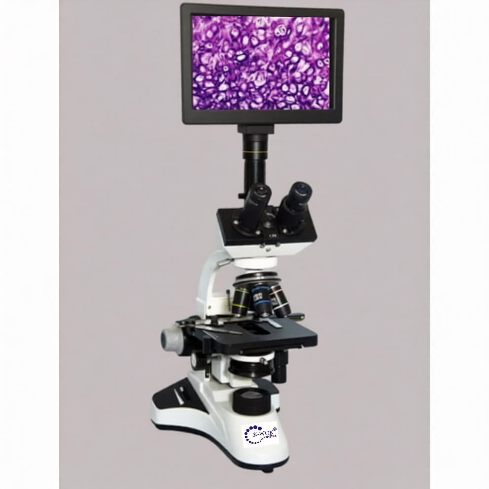 K-Wok Trinocual Microscoep With 9 Inchi Camera - Application: Laboratory Lcd Screen