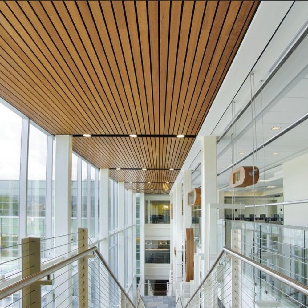 wooden baffle ceiling